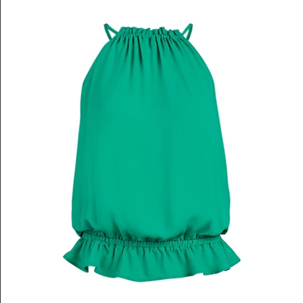 NEW YORK & COMPANY SHIRRED HALTER TOP